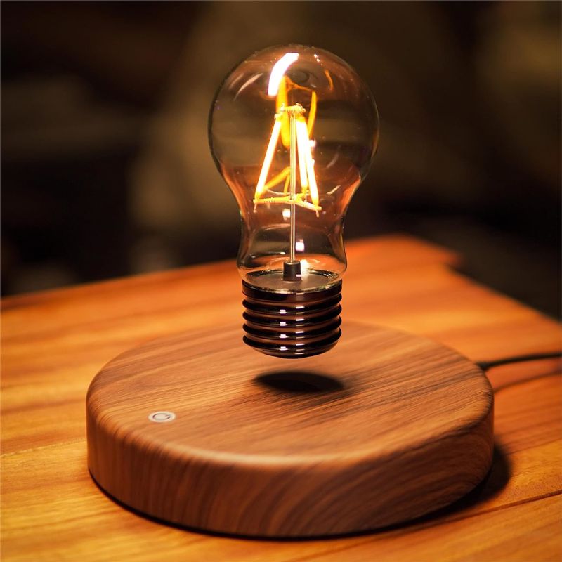 Décoration de la pièce Lampe à lévitation magnétique en bois de chauffage Lampe de bureau