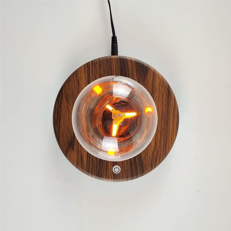 Décoration de la pièce Lampe à lévitation magnétique en bois de chauffage Lampe de bureau
