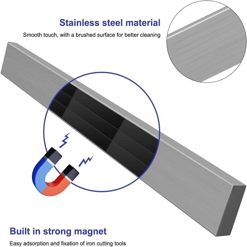 Metteur de couteau magnétique en acier inoxydable 304 pour la protection contre la corrosion des murs