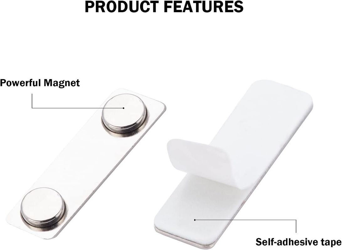 25 PCS étiquettes de nom magnétiques personnalisées insignes avec 2 aimants en néodyme de haute résistance
