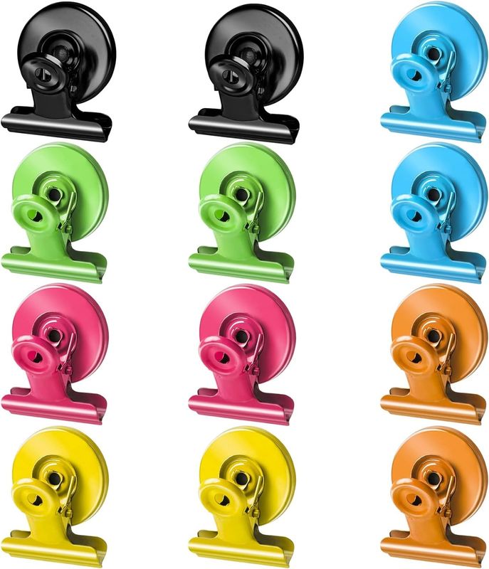 12PCS Clips magnétiques lourds pour les tableaux blancs Liste du papier d'affichage