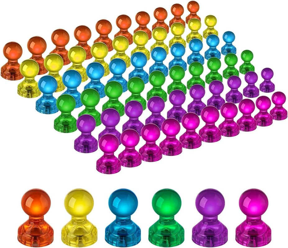 60PCS Colorier Strong Magnétique Thumbtacks Magnets de tableau blanc pour l'enseignement en classe