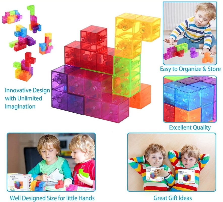 Cube de Rubik magnétique 3D Cube de puzzle magnétique de 7 formes pour les enfants