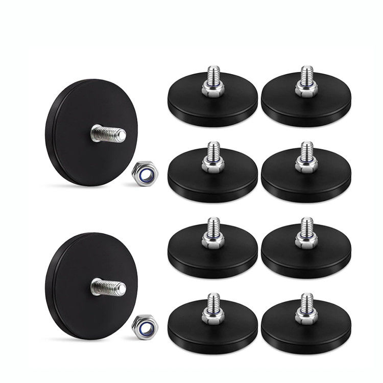 Magnéte de pot en caoutchouc revêtu de base magnétique forte multicolore pour tenir les lampes de toit de voiture