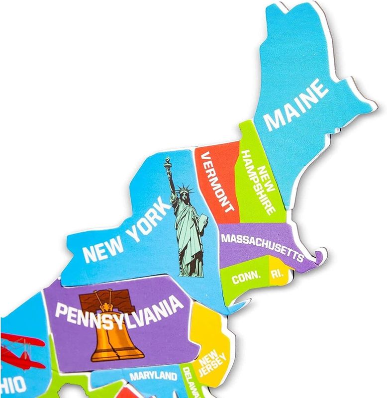 Carte des États-Unis avec 44 pièces magnétiques