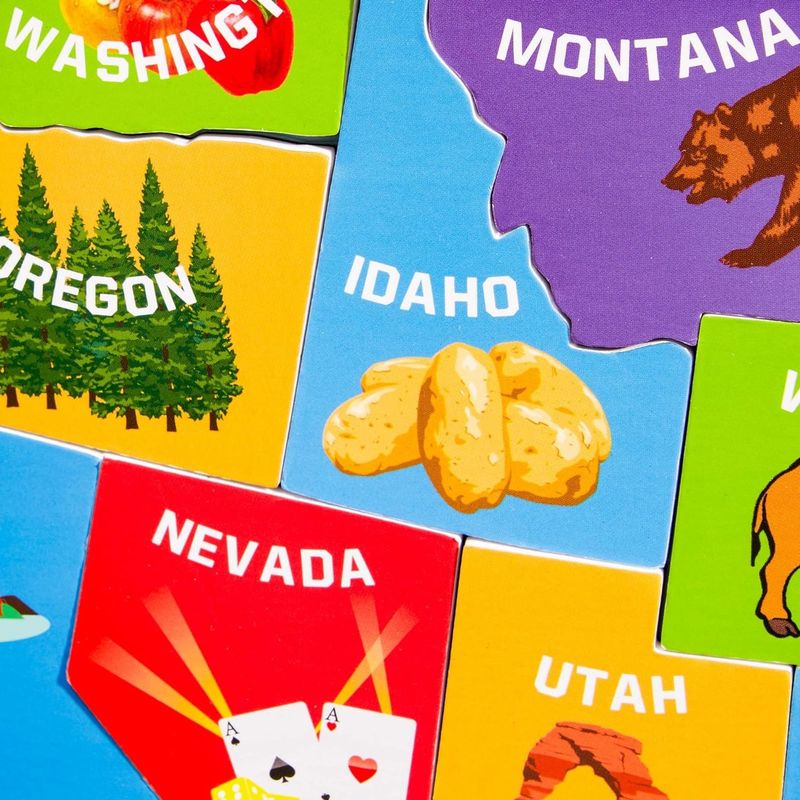 Carte des États-Unis avec 44 pièces magnétiques