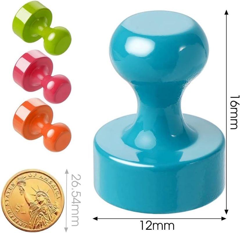 16pcs multi couleurs magnétiques thumbtacks aimants de réfrigérateur métallique pour la cuisine de la salle de classe bureau