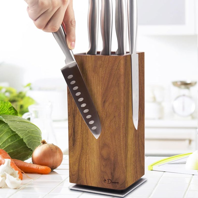 Dispositif de rangement de couteau magnétique de grande capacité rotatif pour comptoir de cuisine