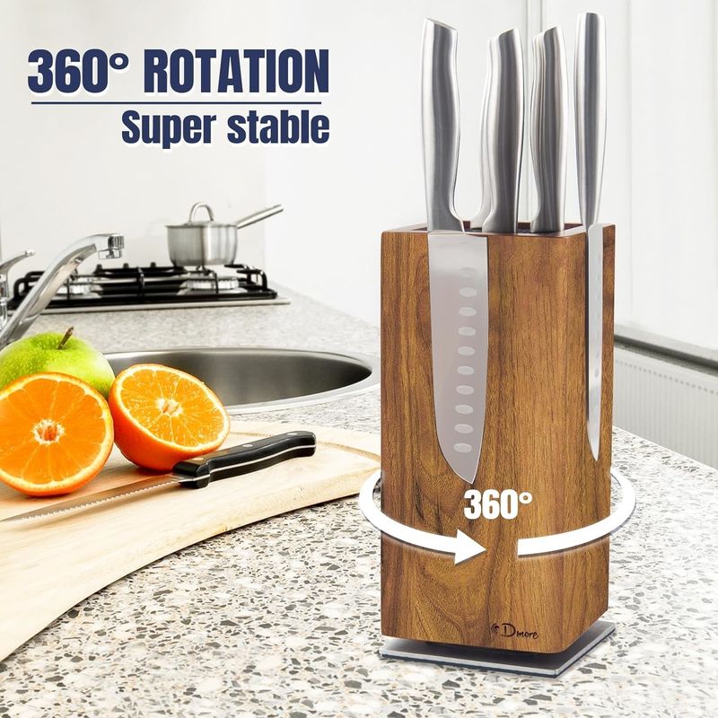 Dispositif de rangement de couteau magnétique de grande capacité rotatif pour comptoir de cuisine