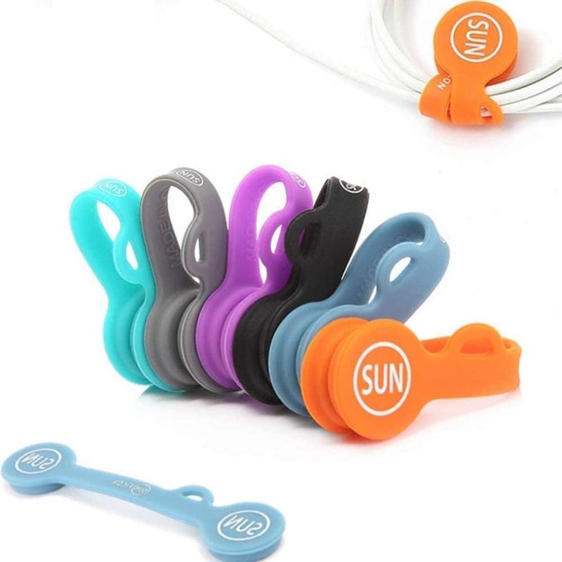 6PCS organiseur de câble magnétique couleur porte-câbles pour écouteurs pour l'école de bureau à domicile