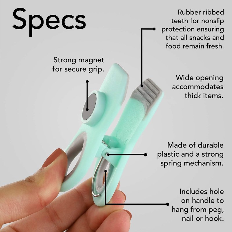 20pcs Clips magnétiques puissants Clips magnétiques pour le stockage des aliments avec prise étanche à l'air