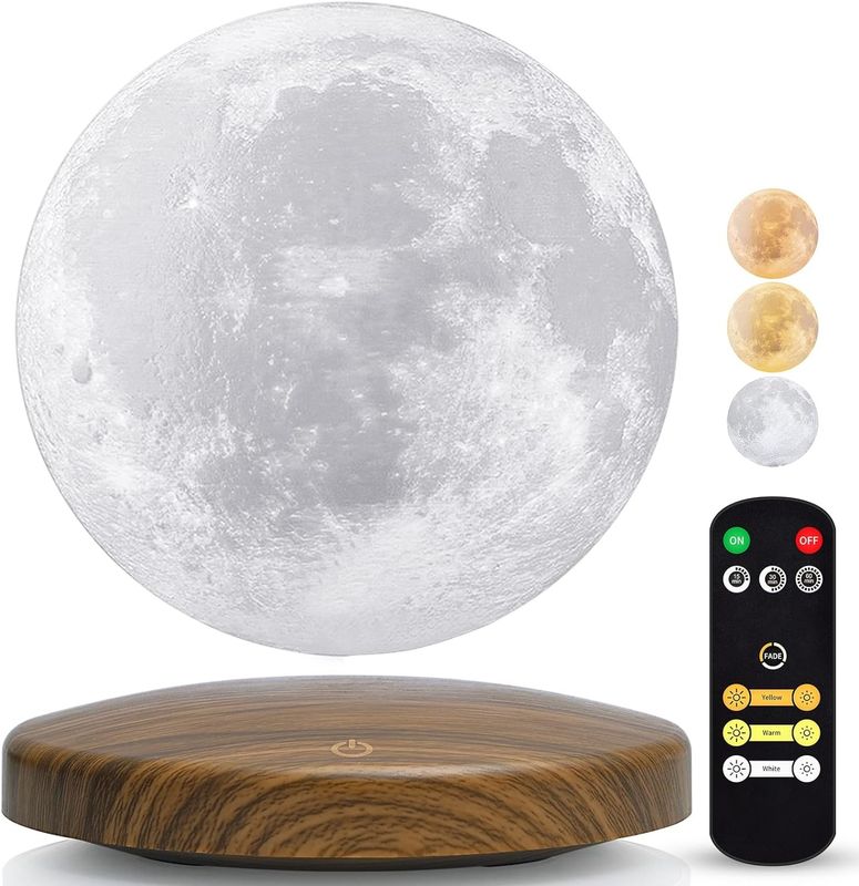 Lampe à lévitation magnétique à télécommande 3D Lumière nocturne lunaire flottante avec 3 couleurs