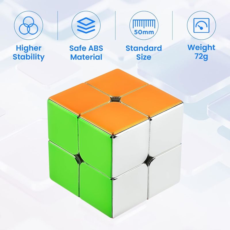 ABS plastique mini magnétique Rubik's Cube miroir réfléchissant 2x2 vitesse cube magnétique