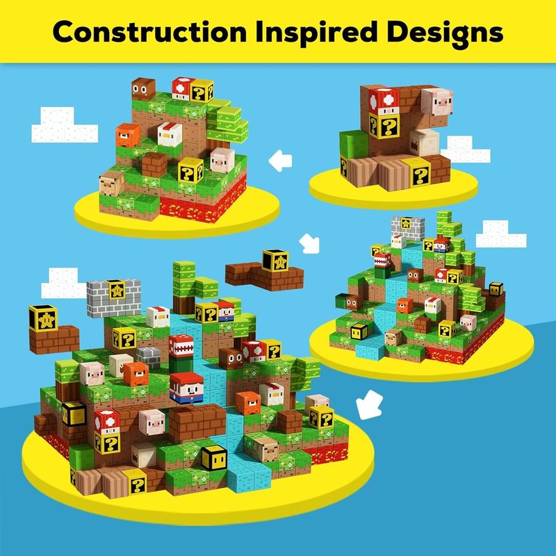 Blocs de construction magnétiques multicolores Magie Blocs magnétiques STEM Jeu de construction