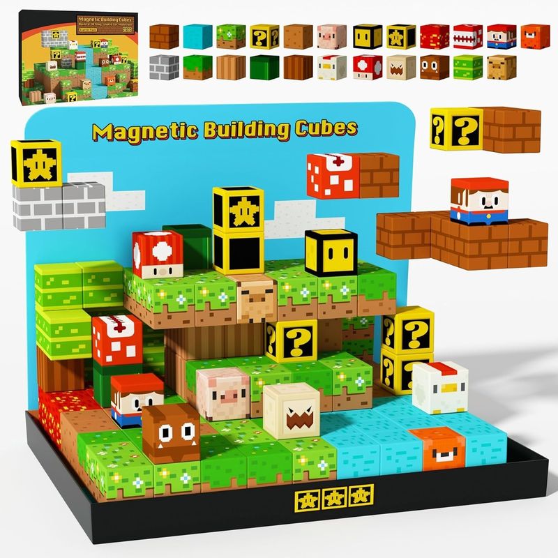Blocs de construction magnétiques multicolores Magie Blocs magnétiques STEM Jeu de construction