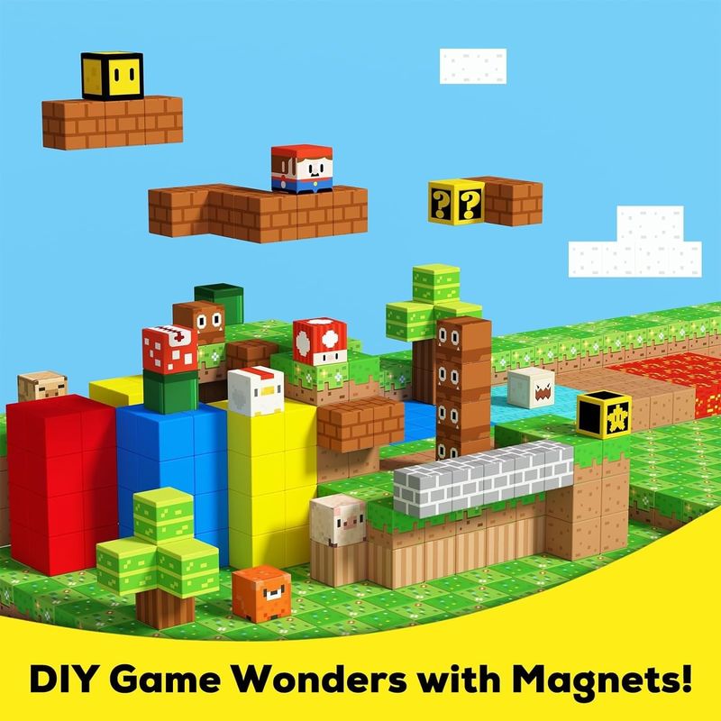 Blocs de construction magnétiques multicolores Magie Blocs magnétiques STEM Jeu de construction