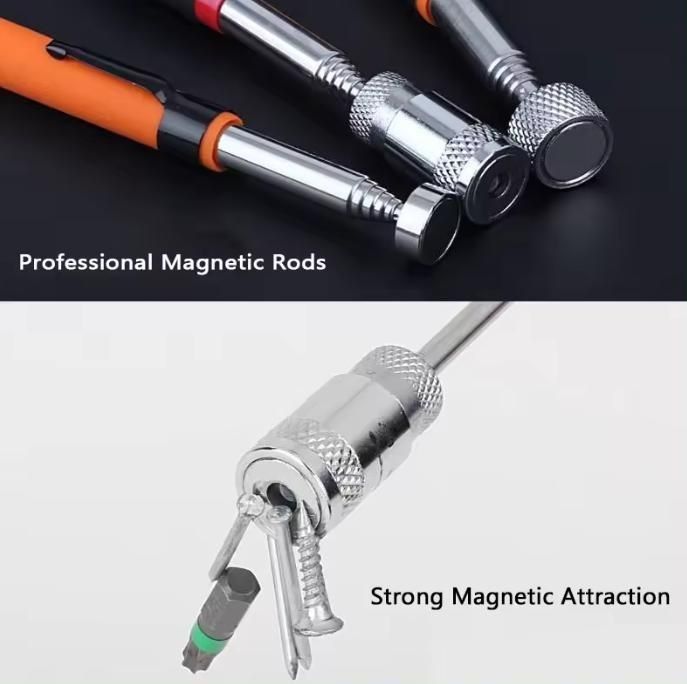 Outil de capture magnétique télescopique à longue portée avec lumière LED et aimant puissant personnalisé
