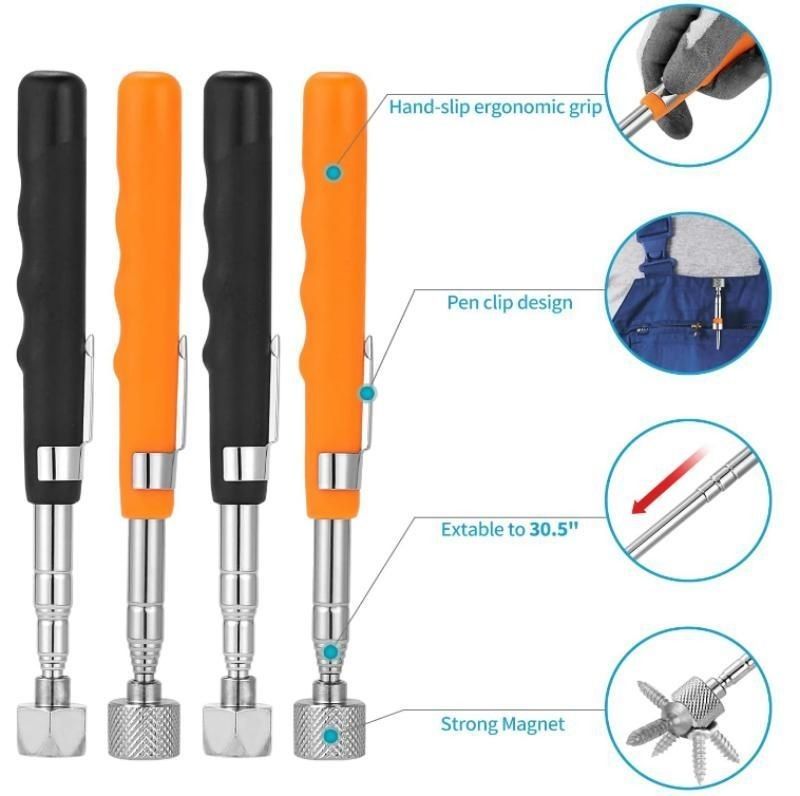 Outil de capture magnétique télescopique stylo extensible en acier inoxydable