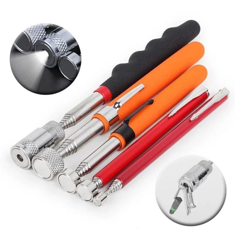 Outil de ramassage télescopique magnétique standard JIS avec lumière LED réglable pour le ramassage vis écrous boulon