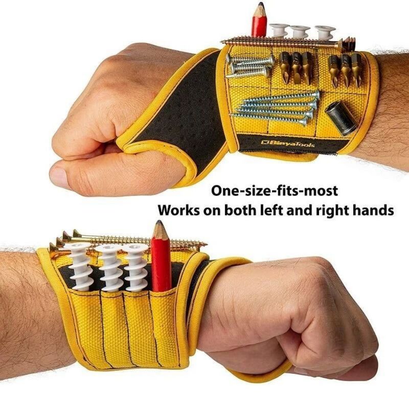 Bracelet magnétique pour la tenue de vis, de clous, de trous de forage, de ceintures pour porte-outils à poignet avec aimants puissants
