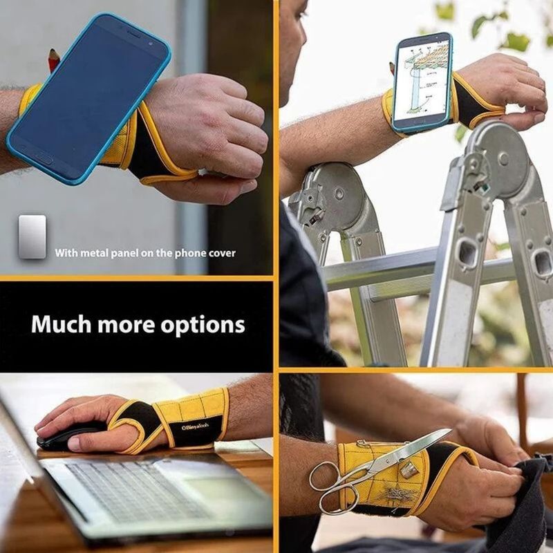 Bracelet magnétique pour la tenue de vis, de clous, de trous de forage, de ceintures pour porte-outils à poignet avec aimants puissants