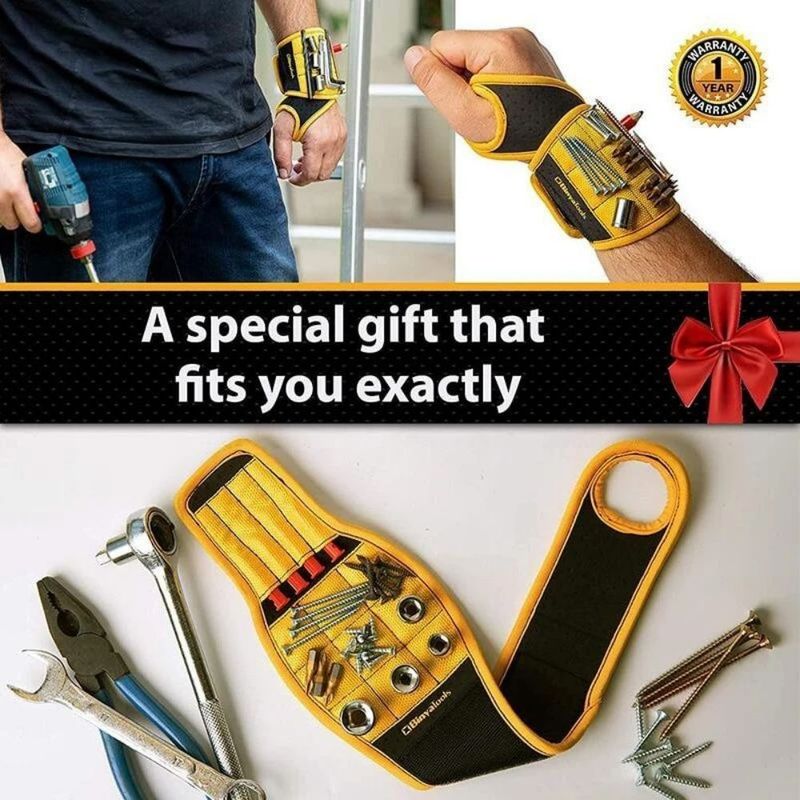 Bracelet magnétique pour la tenue de vis, de clous, de trous de forage, de ceintures pour porte-outils à poignet avec aimants puissants
