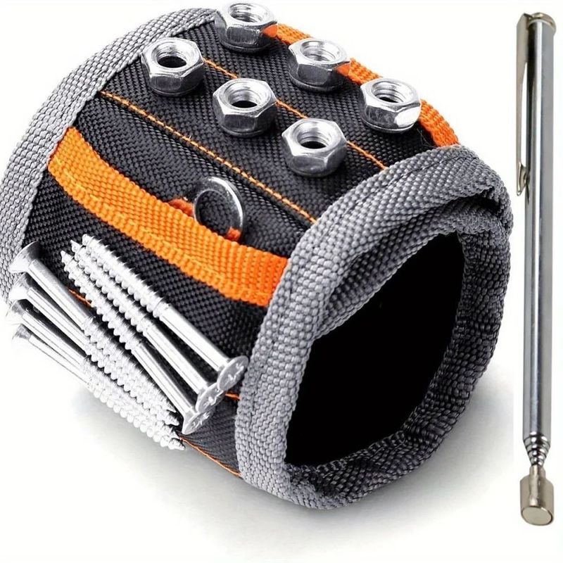 Bracelet magnétique avec la ceinture du pouce Magnets forts Tient les ongles Forer Bit Noix de stockage