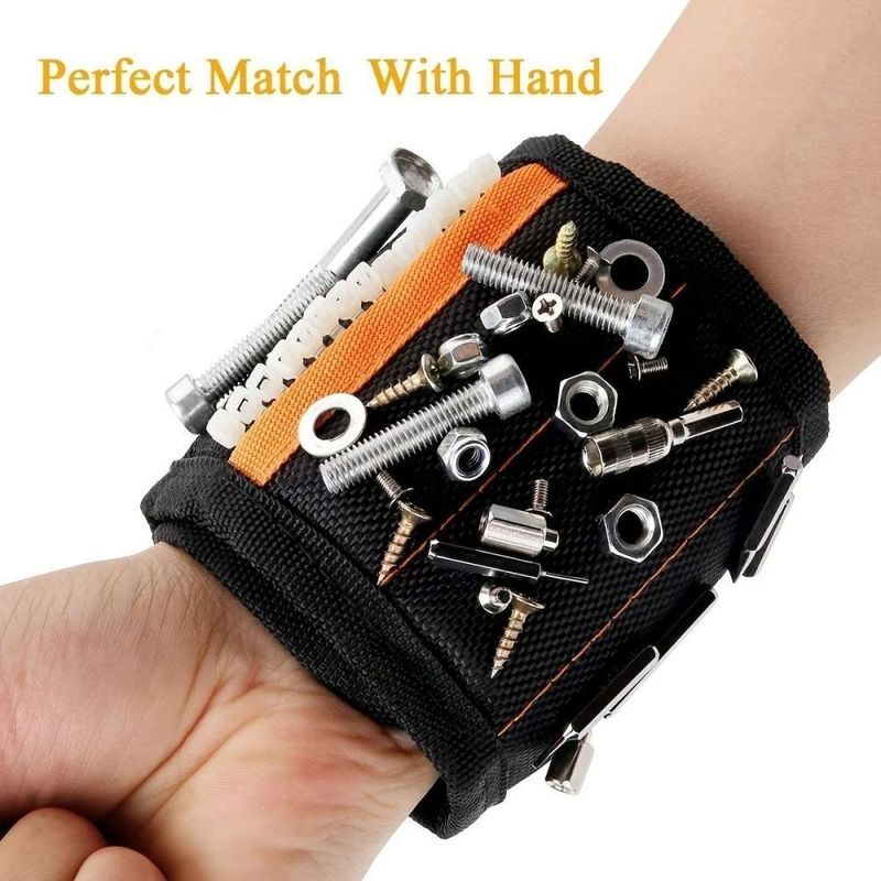 Bracelet magnétique avec la ceinture du pouce Magnets forts Tient les ongles Forer Bit Noix de stockage