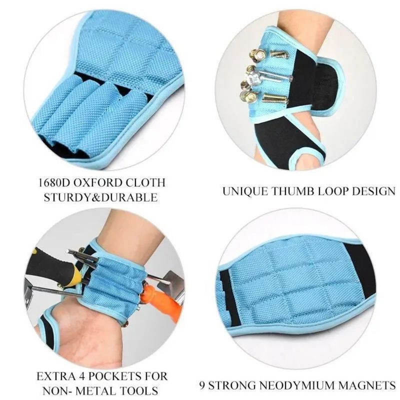 Protection du travail Bracelet magnétique pour la tenue des vis de forage des morceaux des clous des poignets porte-outils ceintures