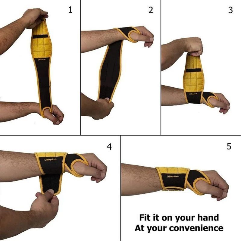 Protection du travail Bracelet magnétique pour la tenue des vis de forage des morceaux des clous des poignets porte-outils ceintures