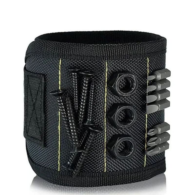 Sac à outils multifonctionnel en tissu de nylon bracelet magnétique porte-outils sac à outils électricien stockage