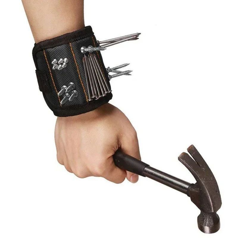 Sac à outils multifonctionnel en tissu de nylon bracelet magnétique porte-outils sac à outils électricien stockage