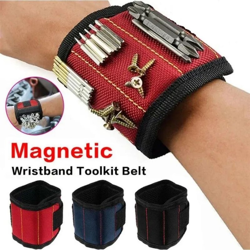 Ceinture de poignet réglable électricien Bracelet magnétique fort Sac à outils portable avec vis personnalisées