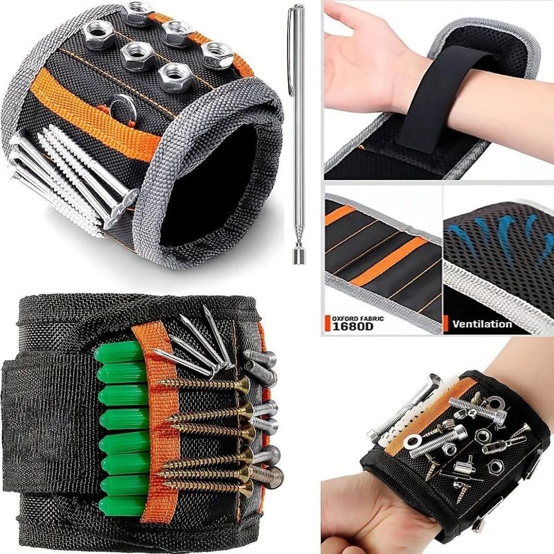Bracelet magnétique, pour papa, avec des aimants puissants pour tenir des vis, des clous, des broches, des outils