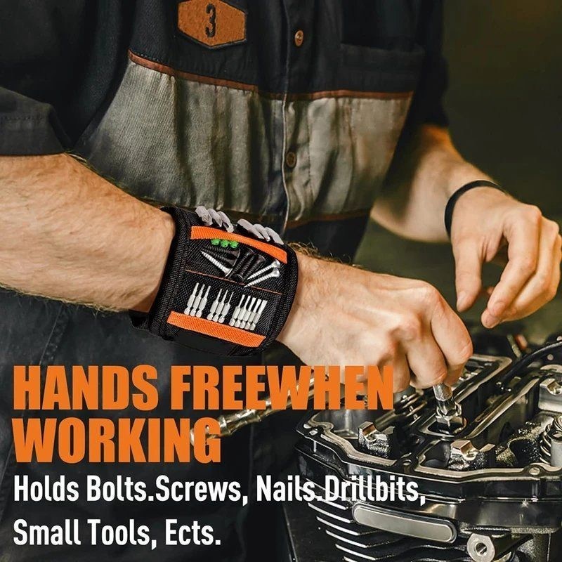 Des bracelets magnétiques, des ceintures d'outils, des aimants puissants pour tenir des vis, des clous, des forages, des bricolages.