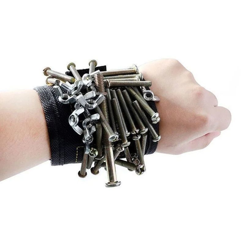 Bracelet magnétique respectueux de l'environnement avec des aimants puissants et un outil de récupération télescopique pour tenir des vis dans les projets de travail du bois