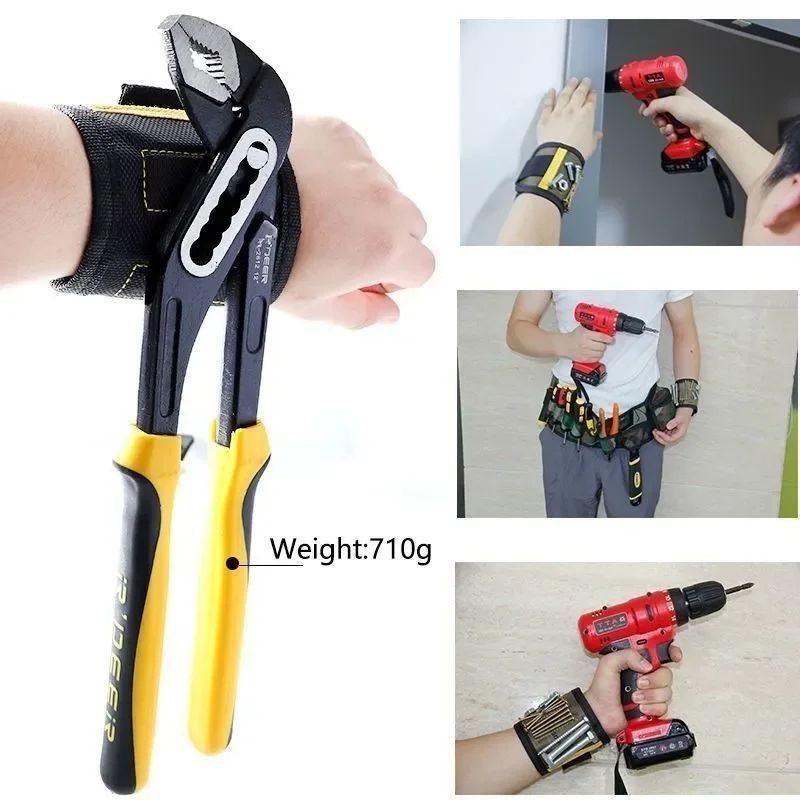 Kit d'outils à bracelet magnétique portable Bracelet d'outils à bracelet magnétique fort Bracelet d'outils à bracelet magnétique avec outil de récupération télescopique Outils de travail du bois Accessoires de réparation