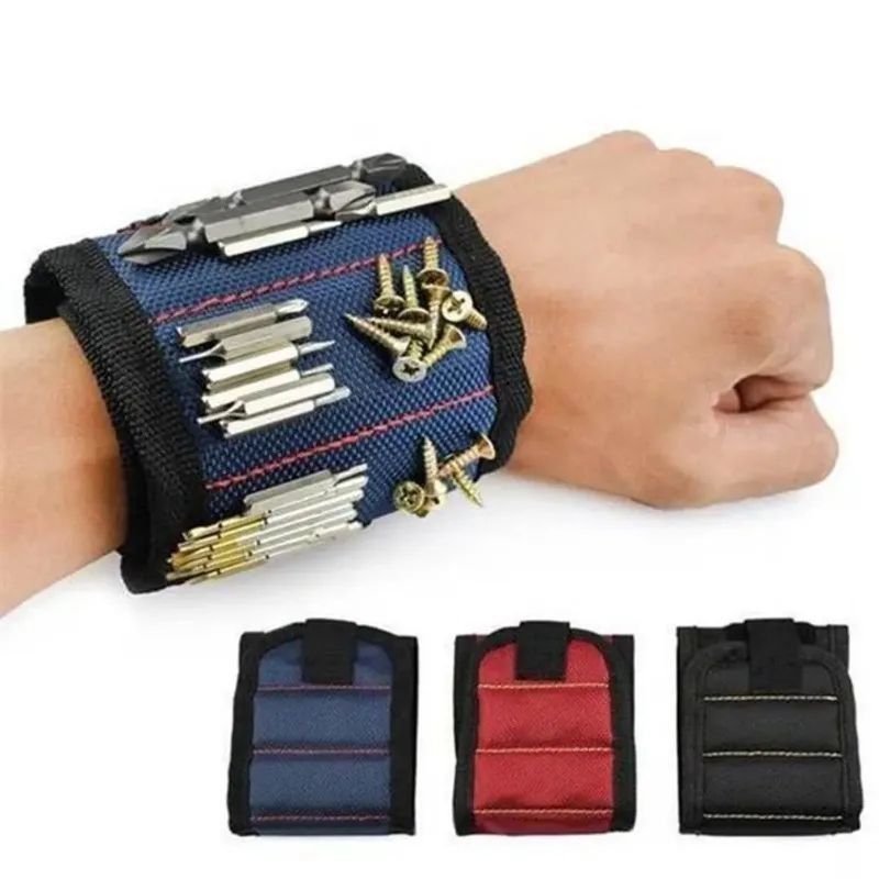 Bracelet magnétique sac à outils portable Magnet électricien ceinture d'outil de poignet vis d'ongles perçage pièces de bracelet