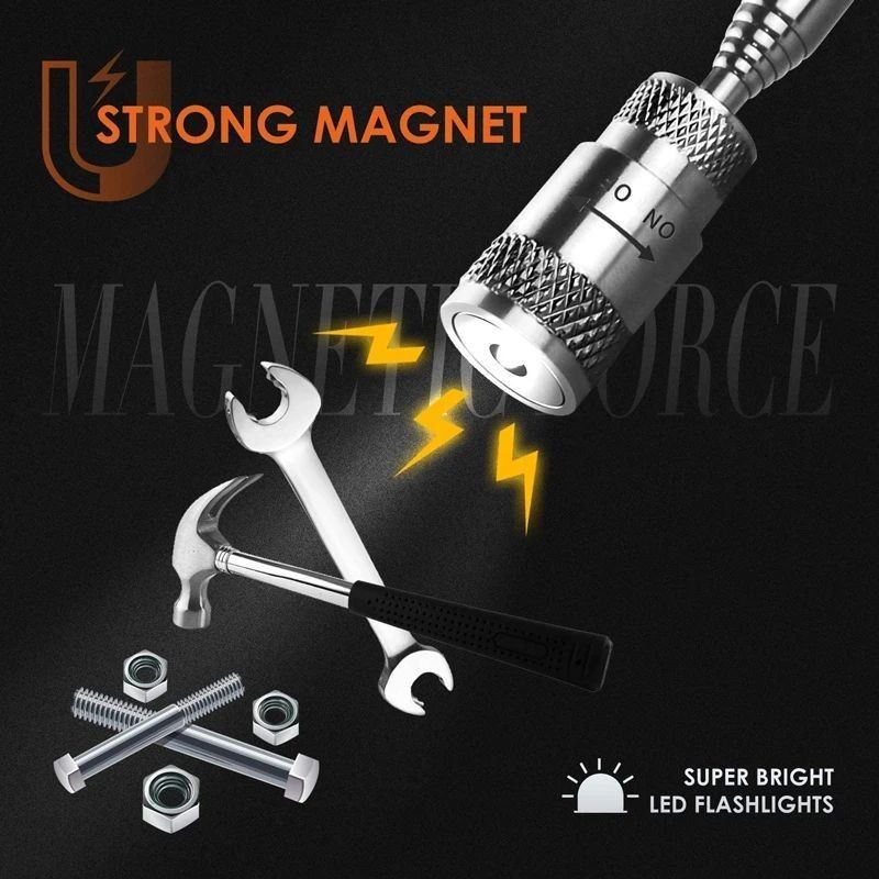 Outils de récupération magnétique télescopique Appuyez sur la lumière LED réglable Extendable Longue portée stylo outil pratique