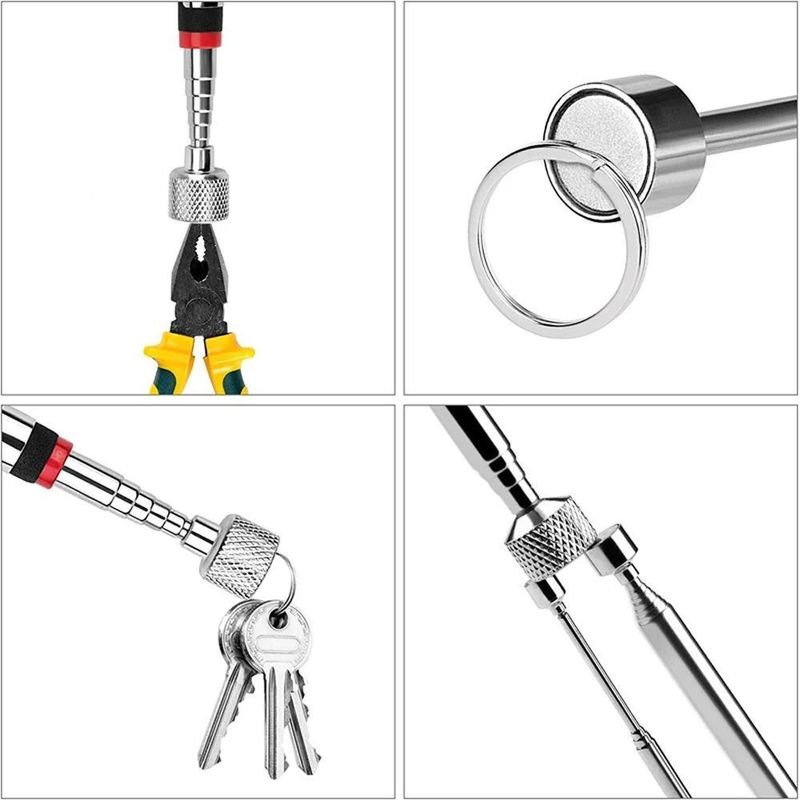 Téléscopique stylo magnétique avec Mini Portable Light Magnet Pick-Up Outil Extendable Pickup Rod Stick