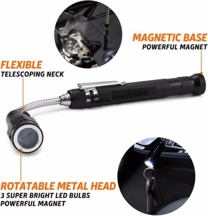 Ensemble d'outils de capture magnétique de télescope multicolore avec miroir d'inspection réglable pivotant