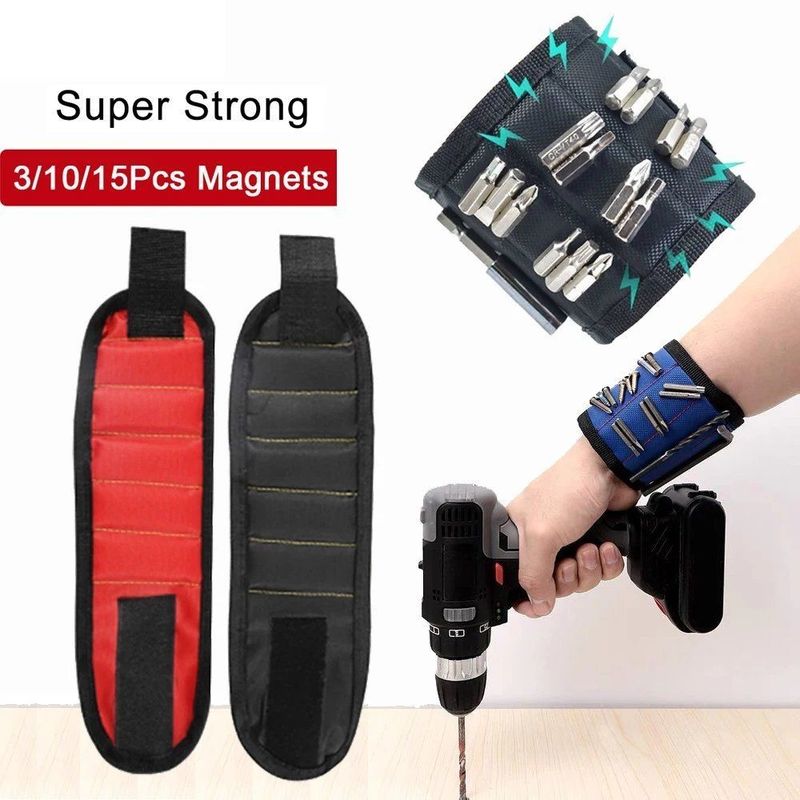 Kit d'outils de bracelet magnétique portable Bracelet d'outils magnétique fort Bracelet d'outils téléscopique