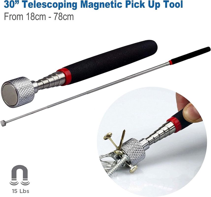 Téléscoping Inspection Mirror Kit d'outils de récupération magnétique avec lumière LED pour la réparation de voitures