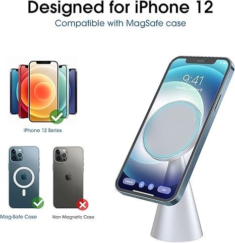 Support magnétique pour téléphone Compatible avec iPhone 13 et iPhone 12, Mini, Pro et Pro Max, support en aluminium réglable