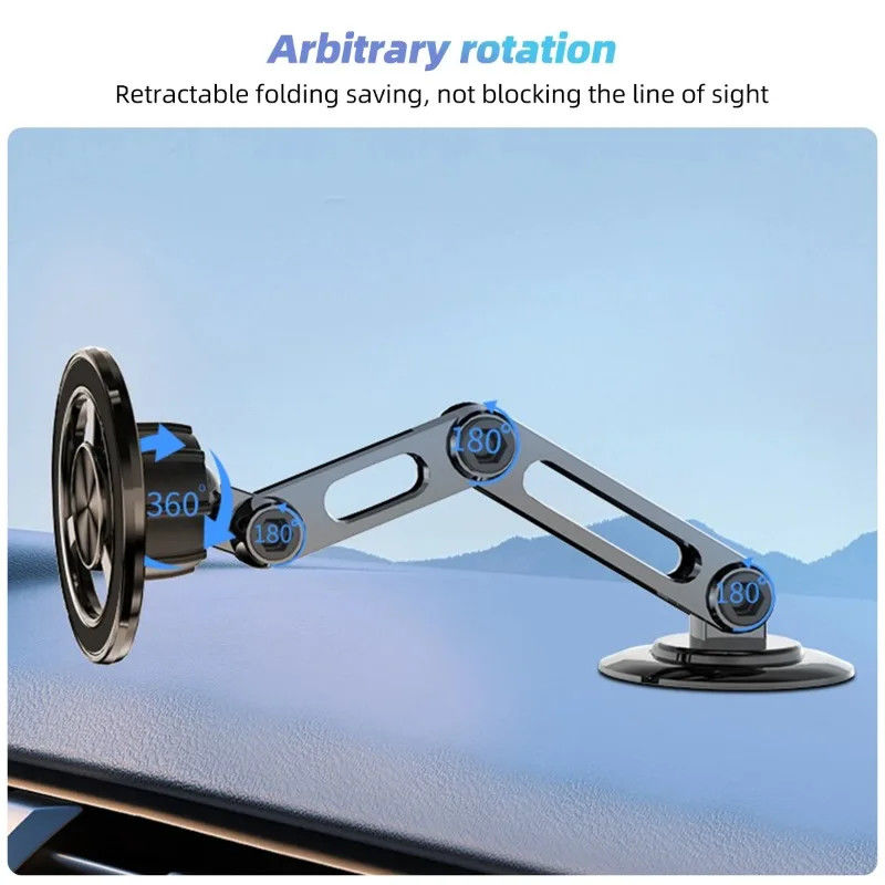 360° Rotation Mainteneur de téléphone pour voiture magnétique fort pour Magsafe Support téléphonique pliable Magnet d'aération Monture GPS Support pour téléphone 14 13