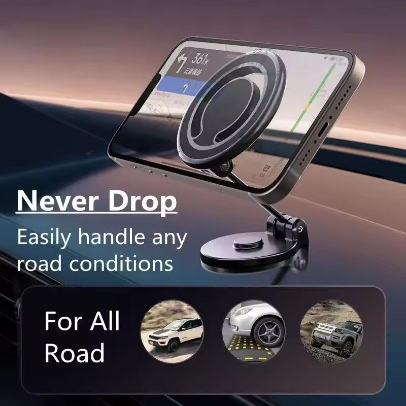 1080 Magnétique Porte-téléphone pour voiture Magnétique Porte-téléphone pour voiture Monture cellulaire Support de téléphone intelligent dans la voiture Pour iPhone 15 14 13 12 11 Samsung